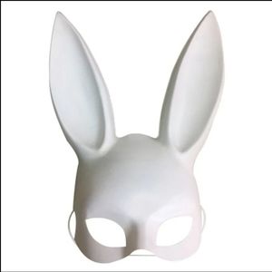 🐇 White Iridescent Glitter Bunny Mask